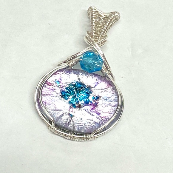 HANDCRAFTED Triplet Stone Hand Wrapped Pendant, Artisan Handmade Jewelry Gift - Picture 5 of 10